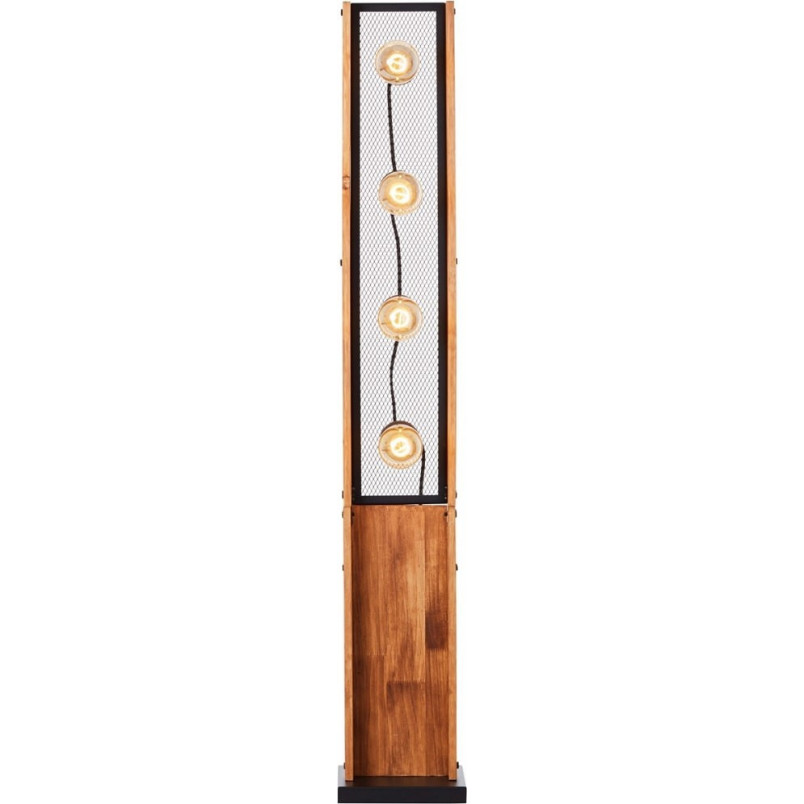Lampa podłogowa drewniana Calandra | Loft, Retro | Brilliant