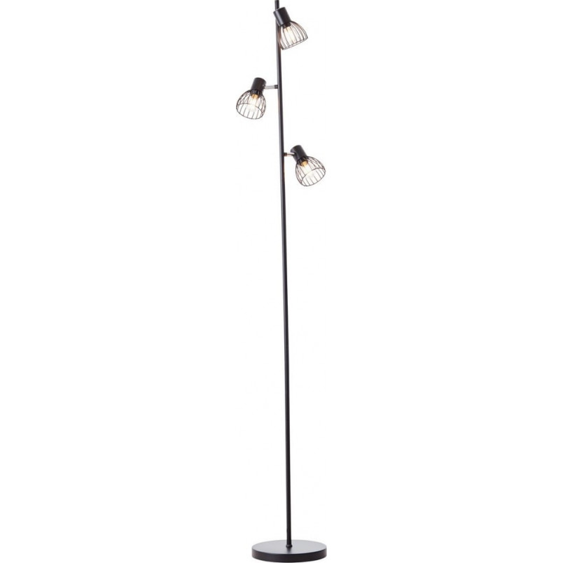 Lampa podłogowa Blacky - 3 punkty, loft, czarna | Brilliant