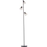 Lampa podłogowa Blacky - 3 punkty, loft, czarna | Brilliant