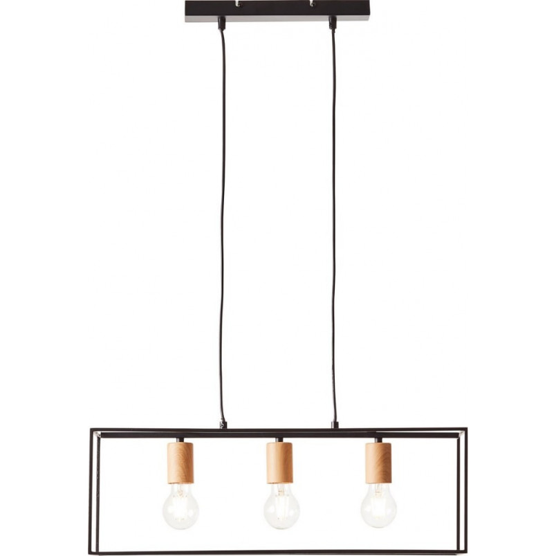 Lampa Wisząca Loft Arica III | Czarna, Metalowa | Brilliant