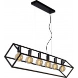 Lampa Wisząca Fabian VI Czarna | Lucide - Loftowa Klatka