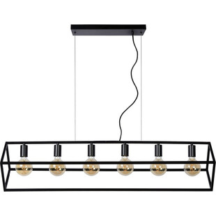 Lampa Wisząca Fabian VI Czarna | Lucide - Loftowa Klatka