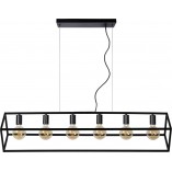 Lampa Wisząca Fabian VI Czarna | Lucide - Loftowa Klatka
