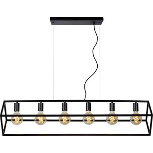 Lampa Wisząca Fabian VI Czarna | Lucide - Loftowa Klatka