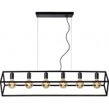 Lampa Wisząca Fabian VI Czarna | Lucide - Loftowa Klatka