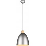 Lampa wisząca loft Reality Jagger | Srebrna z drewnem - Kup teraz!