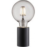 Lampa stołowa czarna Nordlux Siv | Marmurowa podstawa