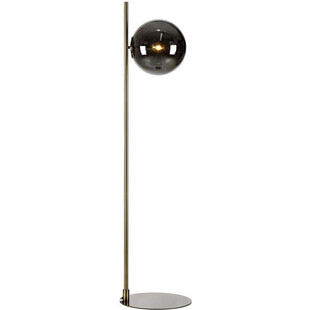 Lampa podłogowa szklana kula Dione szkło dymione / mosiądz Markslojd
