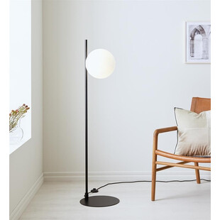 Lampa podłogowa szklana kula Dione biały / czarny Markslojd