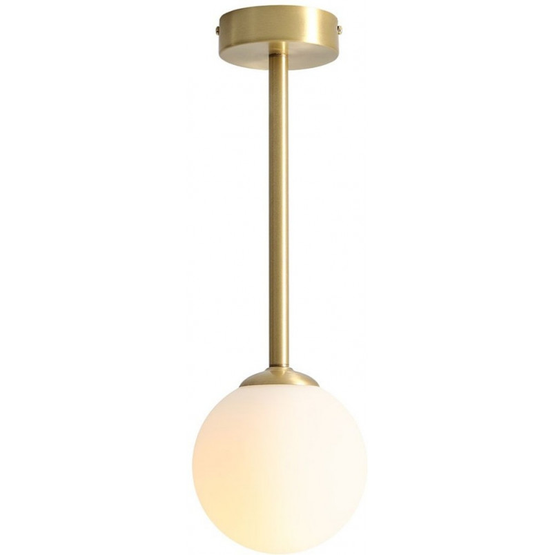 Lampa sufitowa Pinne | Szklana kula biało-złota Aldex