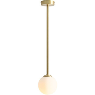 Lampa sufitowa szklana kula Pinne M 14cm biało-złota Aldex