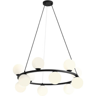 Lampa wisząca szklane kule Krone Black XII 86cm biało-czarna Aldex