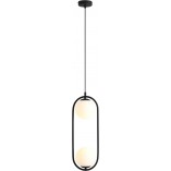 Lampa wisząca Riva Black - 2 kule szklane | Aldex