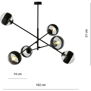Lampa sufitowa Emibig Linear Stripe VI | Szkło, 6 punktów