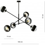 Lampa sufitowa Emibig Linear Stripe VI | Szkło, 6 punktów