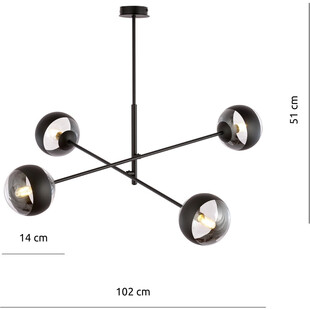 Lampa Sufitowa Emibig Linear Stripe IV | Szklane Kule