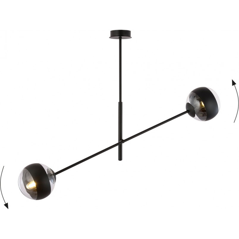 Lampa sufitowa Emibig Linear Stripe | 2 szklane kule