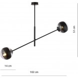 Lampa sufitowa Emibig Linear Stripe | 2 szklane kule