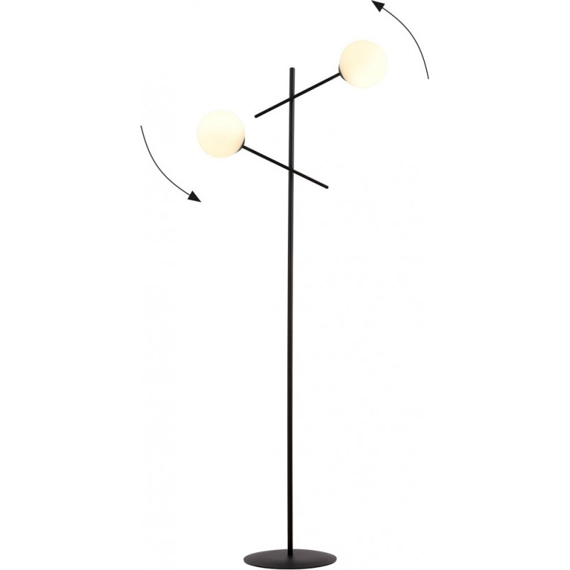Lampa podłogowa Linear Emibig - Szklane kule, czarny