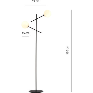 Lampa podłogowa Linear Emibig - Szklane kule, czarny