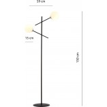 Lampa podłogowa Linear Emibig - Szklane kule, czarny