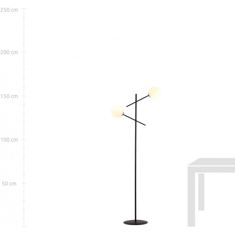 Lampa podłogowa Linear Emibig - Szklane kule, czarny