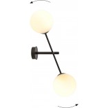 Nowoczesny i stylowy Lampa sufitowa szklane kule Linear opal/czarny Emibig do sypialni