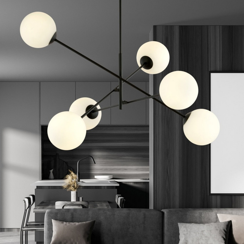 Lampa sufitowa Linear VI Emibig | Szklane kule, 102cm