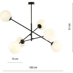 Lampa sufitowa Linear VI Emibig | Szklane kule, 102cm