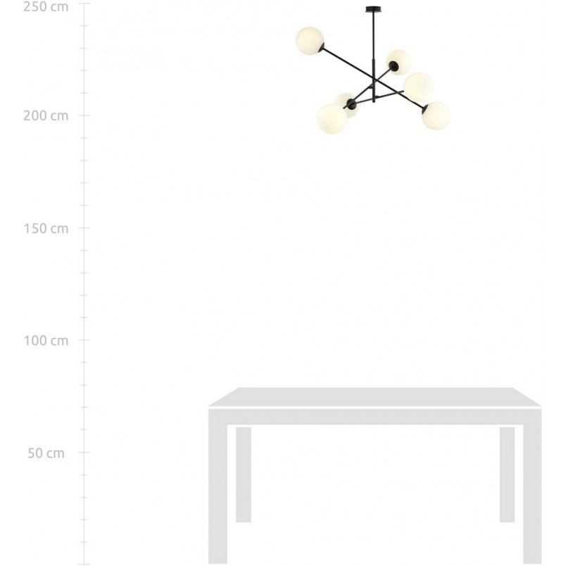 Lampa sufitowa Linear VI Emibig | Szklane kule, 102cm