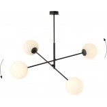 Lampa sufitowa Linear IV Emibig - Szklane kule, biało-czarna