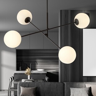 Lampa sufitowa Linear IV Emibig - Szklane kule, biało-czarna