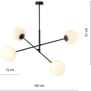 Lampa sufitowa Linear IV Emibig - Szklane kule, biało-czarna