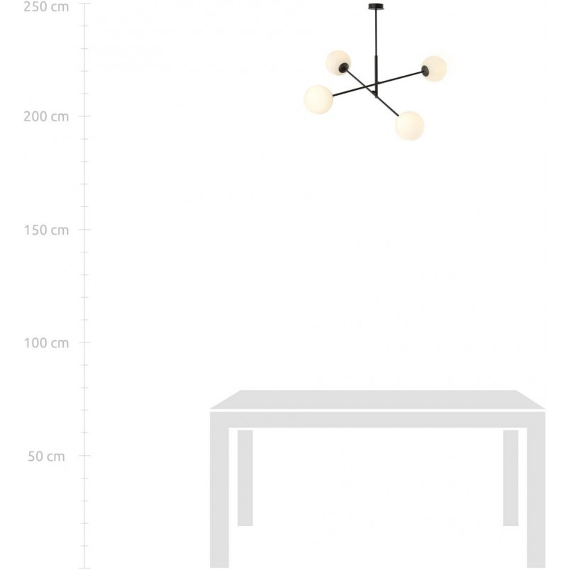 Lampa sufitowa Linear IV Emibig - Szklane kule, biało-czarna