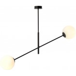 Lampa sufitowa LINEAR Emibig | 2 szklane kule, biało-czarna