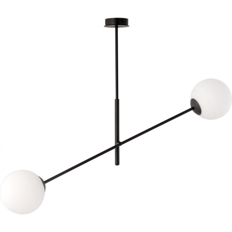 Lampa sufitowa LINEAR Emibig | 2 szklane kule, biało-czarna