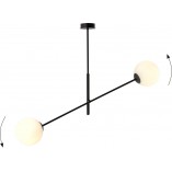 Lampa sufitowa LINEAR Emibig | 2 szklane kule, biało-czarna