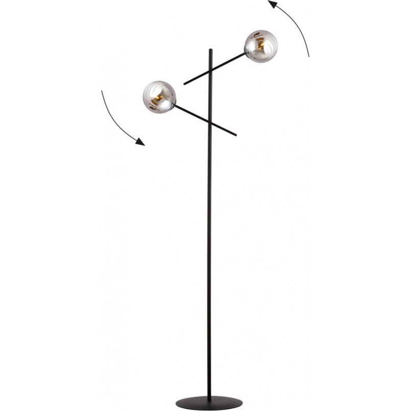 Lampa podłogowa Emibig LINEAR - Szklane kule, grafit/czarny
