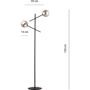 Lampa podłogowa Emibig LINEAR - Szklane kule, grafit/czarny