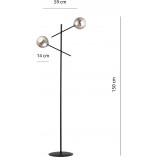 Lampa podłogowa Emibig LINEAR - Szklane kule, grafit/czarny