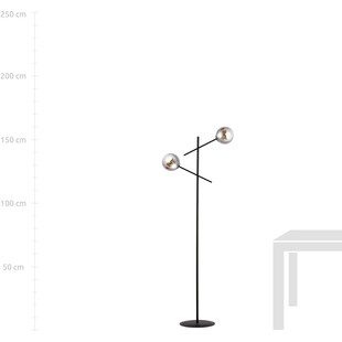 Lampa podłogowa Emibig LINEAR - Szklane kule, grafit/czarny