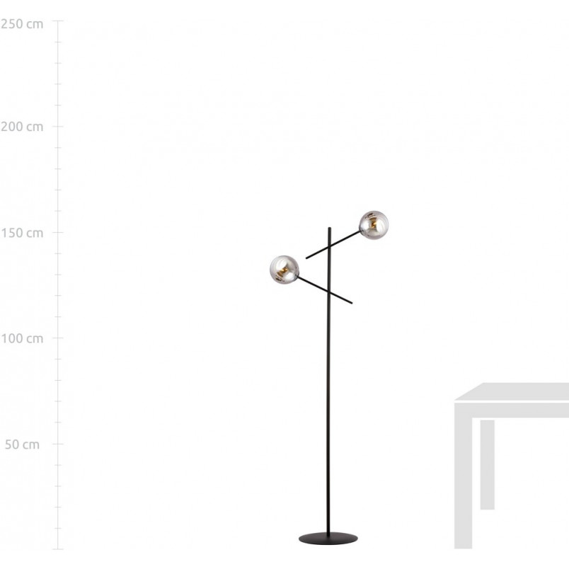 Lampa podłogowa Emibig LINEAR - Szklane kule, grafit/czarny