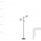 Lampa podłogowa Emibig LINEAR - Szklane kule, grafit/czarny