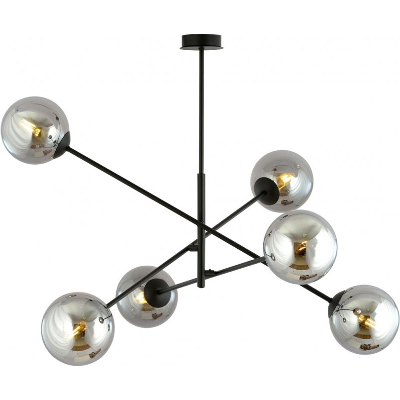 Lampa sufitowa Linear VI - szklane kule, grafit/czarny | Emibig