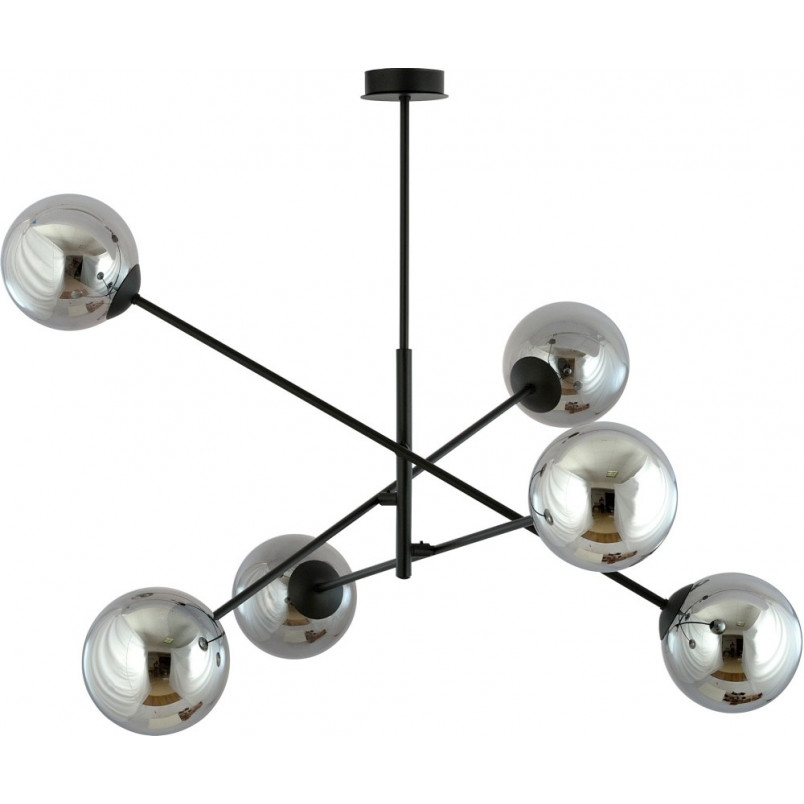 Lampa sufitowa Linear VI - szklane kule, grafit/czarny | Emibig