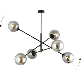 Lampa sufitowa Linear VI - szklane kule, grafit/czarny | Emibig