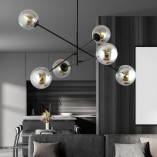 Lampa sufitowa Linear VI - szklane kule, grafit/czarny | Emibig