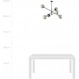 Lampa sufitowa Linear VI - szklane kule, grafit/czarny | Emibig
