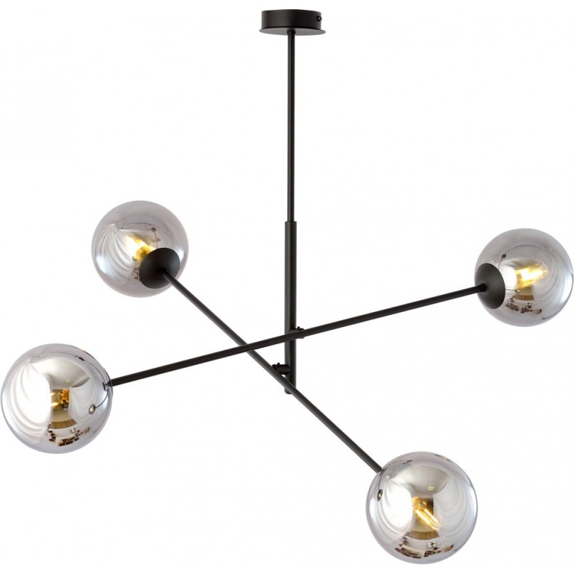 Lampa sufitowa Linear IV Emibig | Szklane kule, grafit/czarny