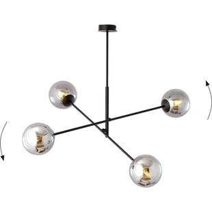Lampa sufitowa Linear IV Emibig | Szklane kule, grafit/czarny